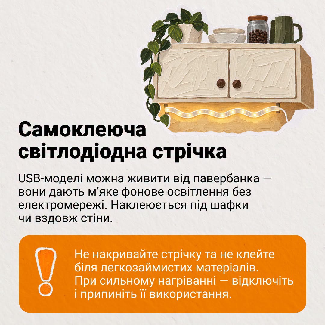 самоклеюча світлодіодна стрічка