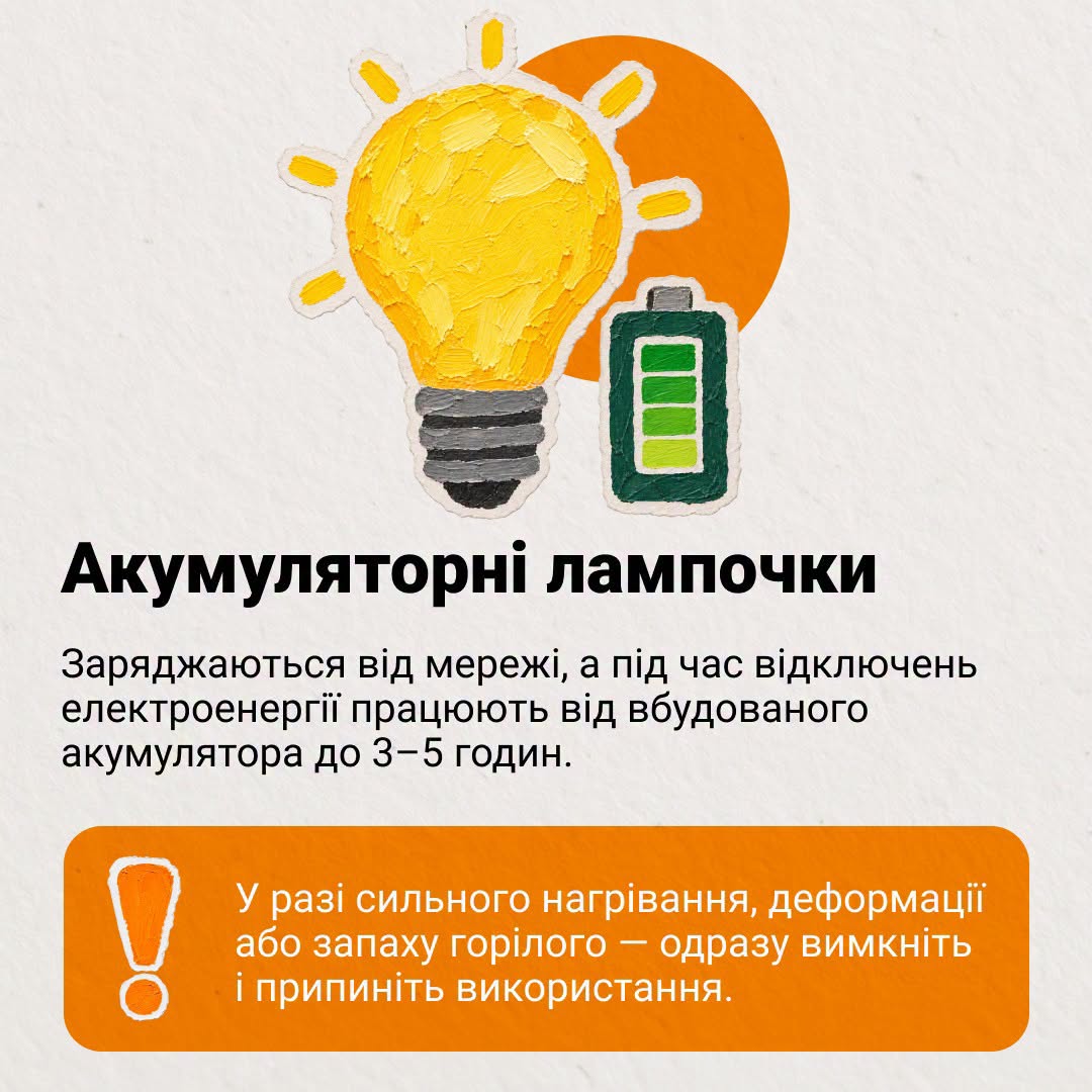 акамуляторні лампочка
