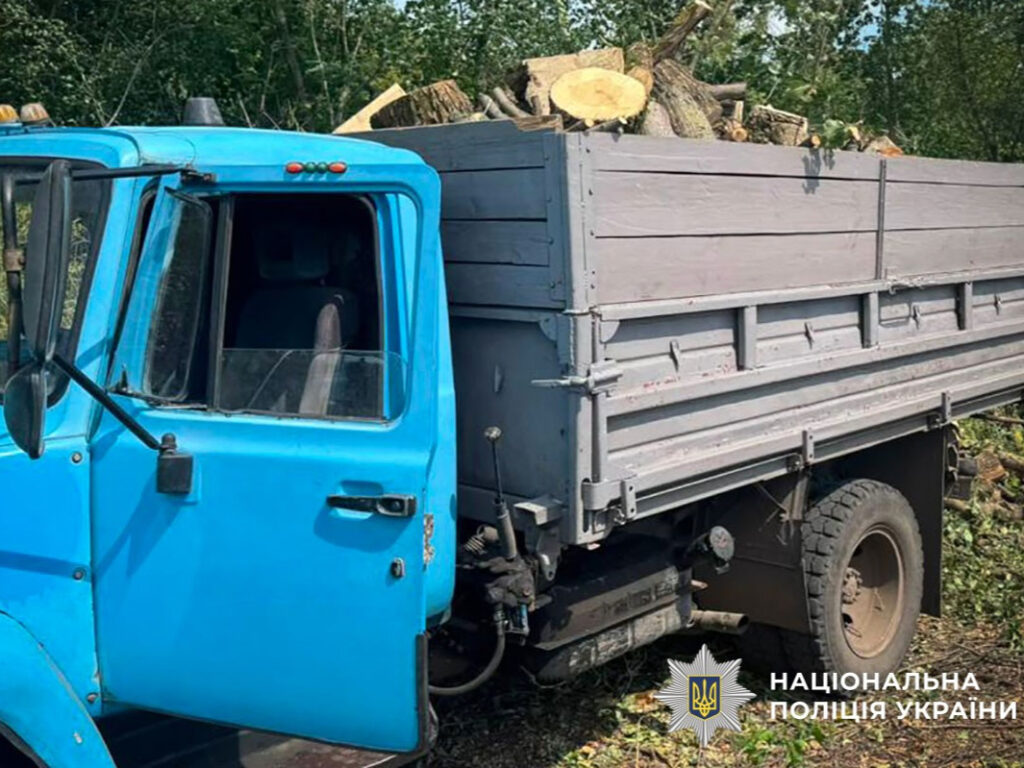 вантажівка з деревом