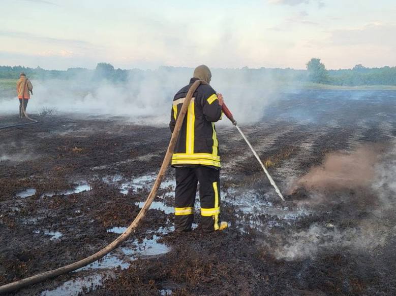вогнеборці ліквідовують пожежу