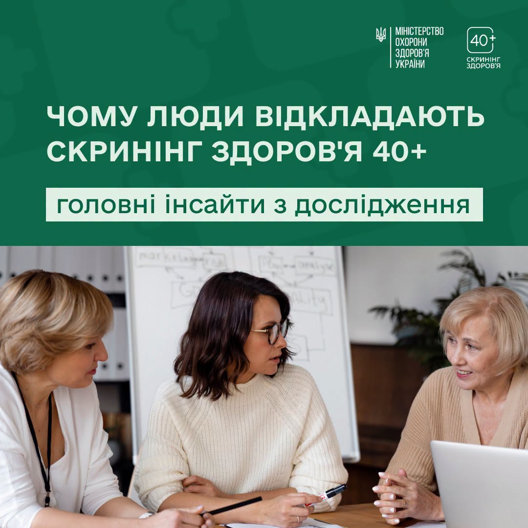 картка про дослідження щодо скринінгу здоров'я 40+