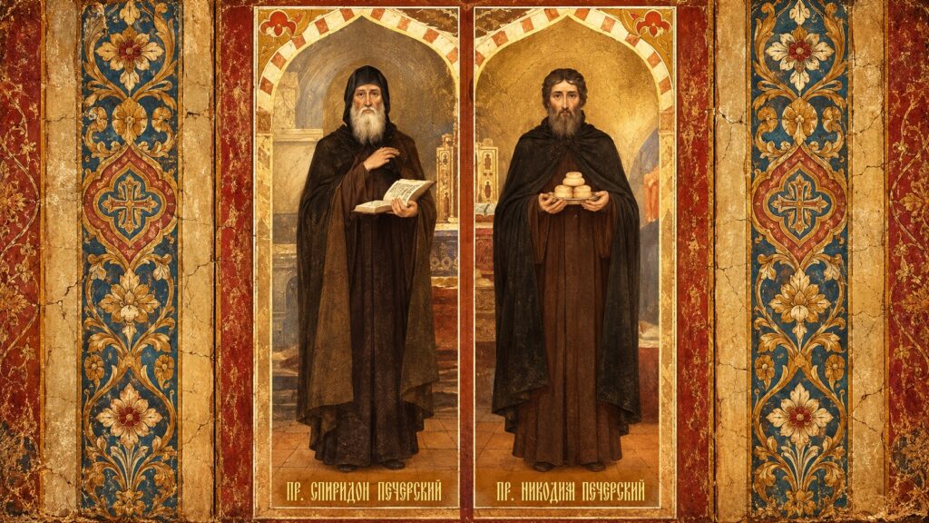 Спиридон і Никодим Печерські, ікона