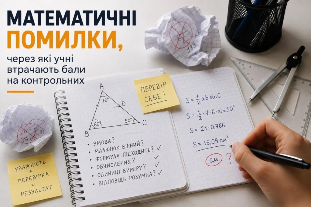 Математичні помилки, через які учні втрачають бали на контрольних